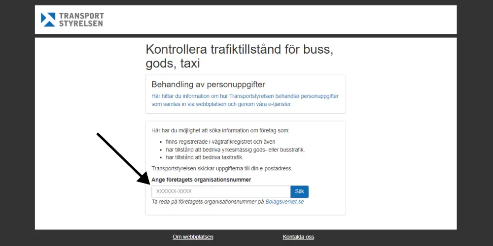 Ange organisationsnummer