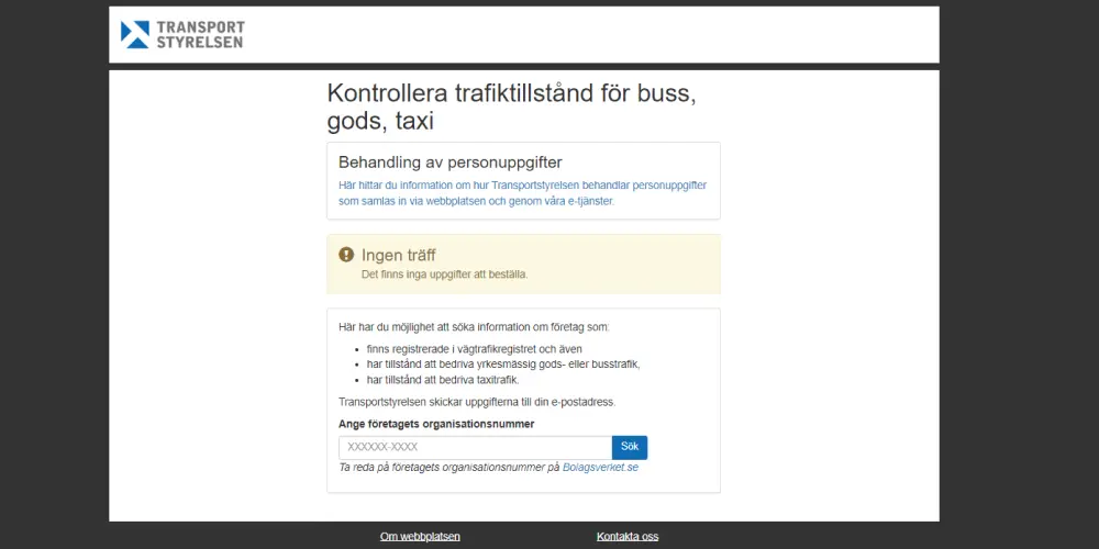 Ingen träff